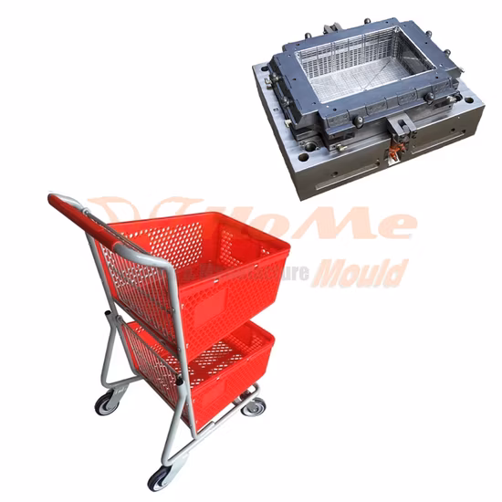 Low Cost Injection Molding Supermarket Plastic Shopping Cart Mold Plastic Supermarket Trolley Mold